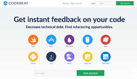 codebeat written in golang is a tool for automated code reviews